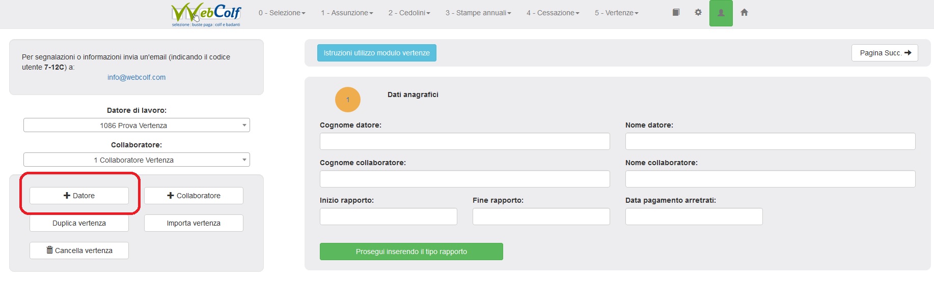 aggiungi datore vertenza colf e badanti aggiungi datore vertenza colf e badanti